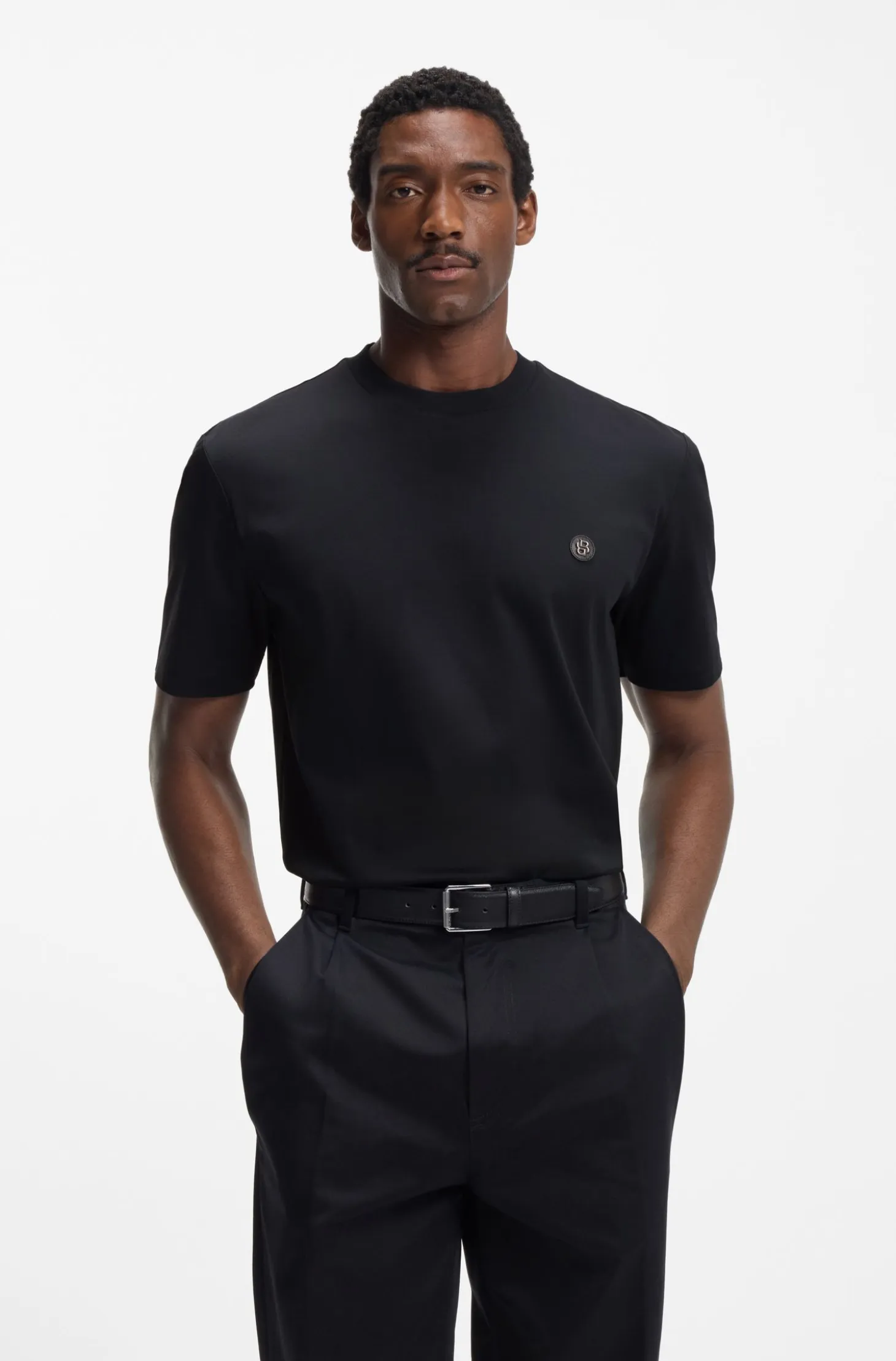 Mercerised-cotton T-shirt with Double B monogram
