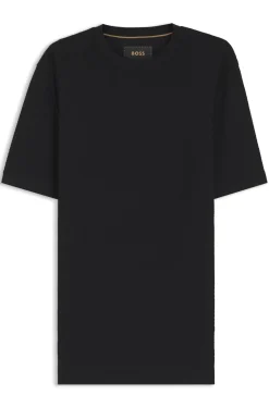 Mercerised-cotton T-shirt with basket weave