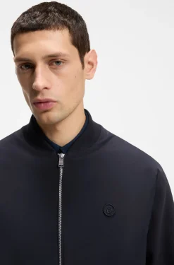 Mercerised-cotton zip-up sweatshirt with Double B monogram