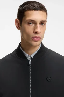 Mercerised-cotton zip-up sweatshirt with Double B monogram