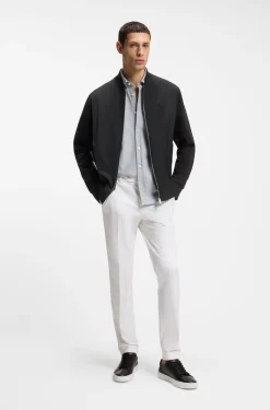 Mercerised-cotton zip-up sweatshirt with Double B monogram