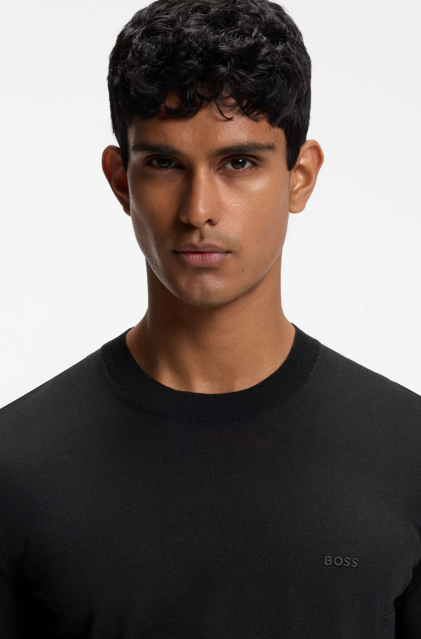 Merino-wool sweater with logo embroidery