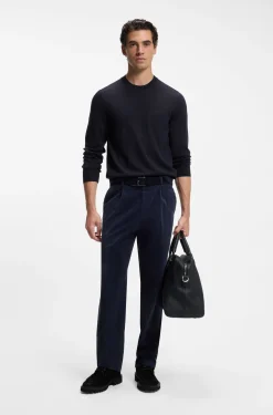 Merino-wool sweater with logo embroidery