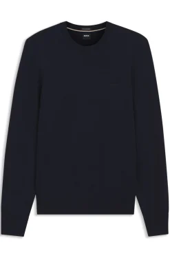 Merino-wool sweater with logo embroidery