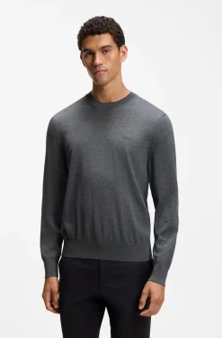 Merino-wool sweater with logo embroidery