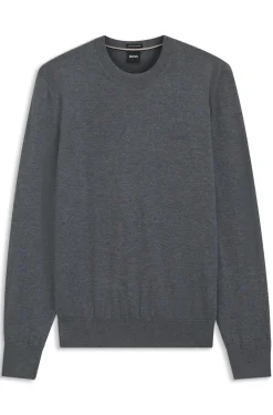 Merino-wool sweater with logo embroidery