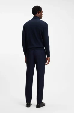 Merino-wool sweater with zip neck