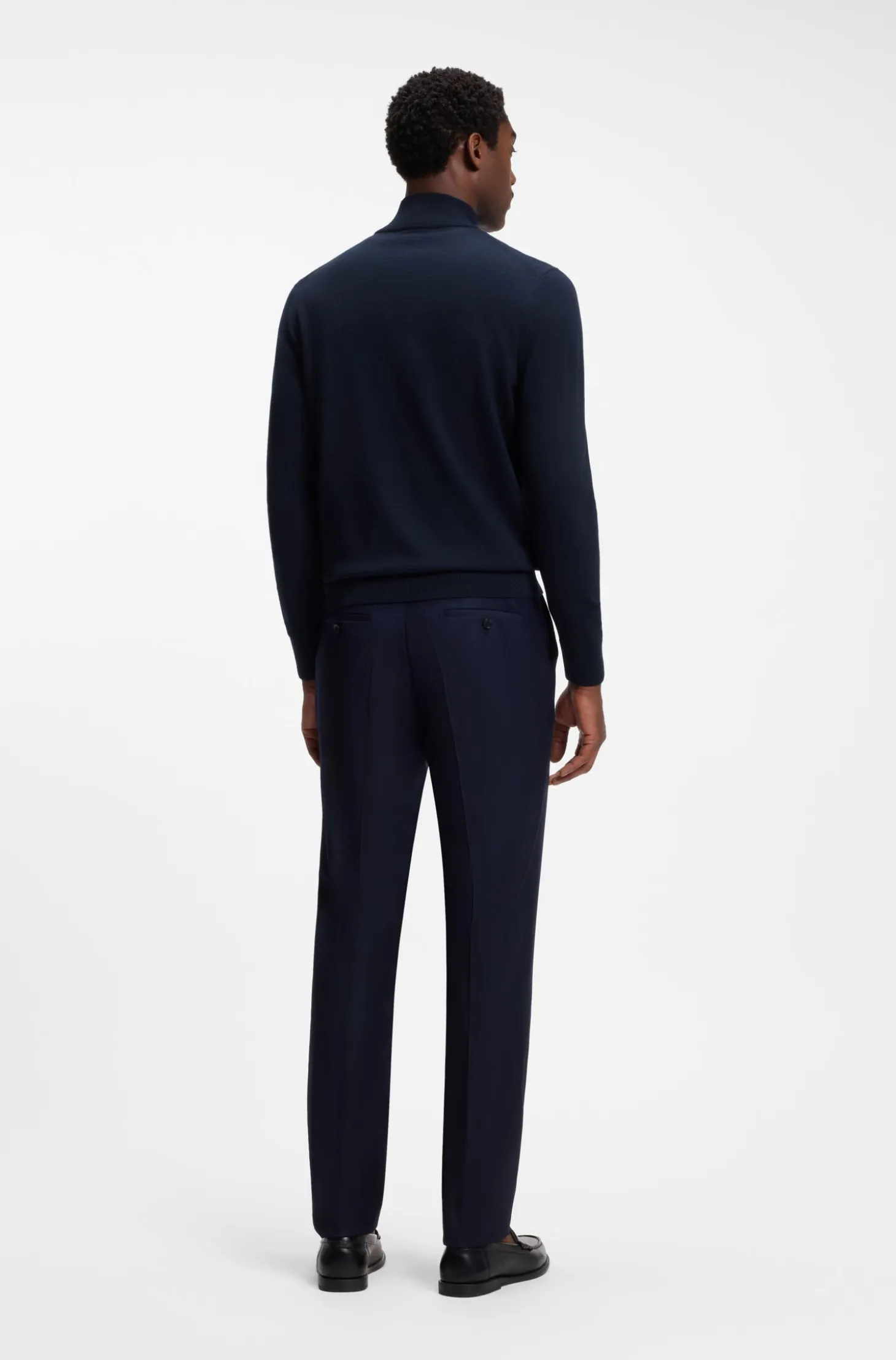 Merino-wool sweater with zip neck