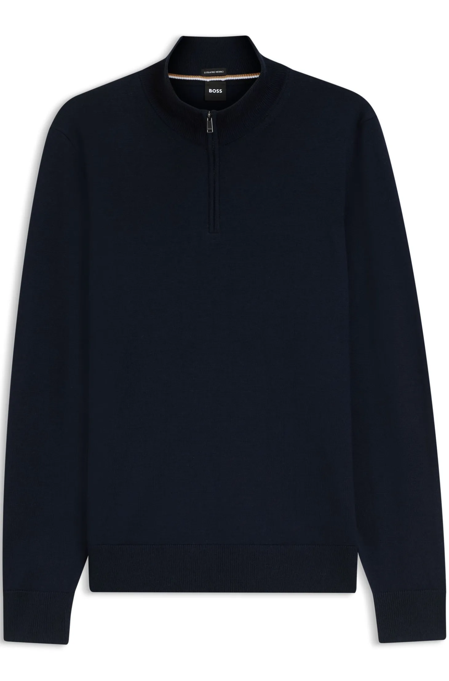 Merino-wool sweater with zip neck
