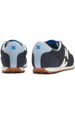 Mesh trainers with faux-suede trims