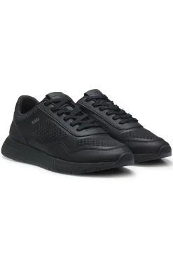 Mesh trainers with ribbed sole