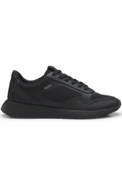 Mesh trainers with ribbed sole