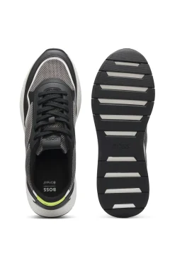Mesh trainers with ribbed sole