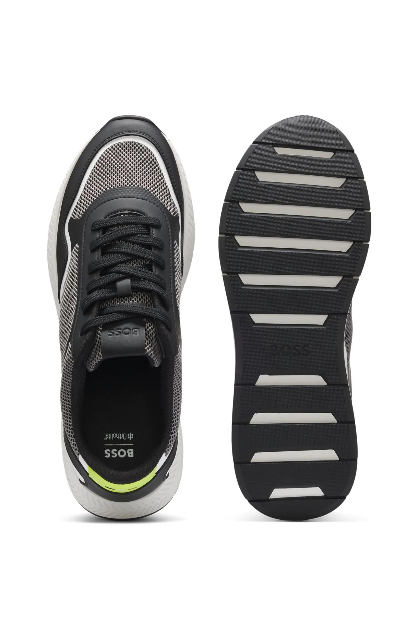 Mesh trainers with ribbed sole