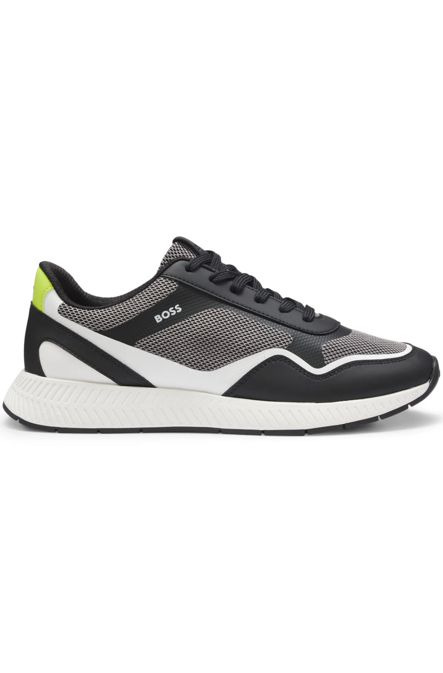 Mesh trainers with ribbed sole