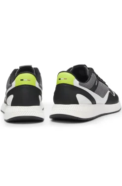 Mesh trainers with ribbed sole