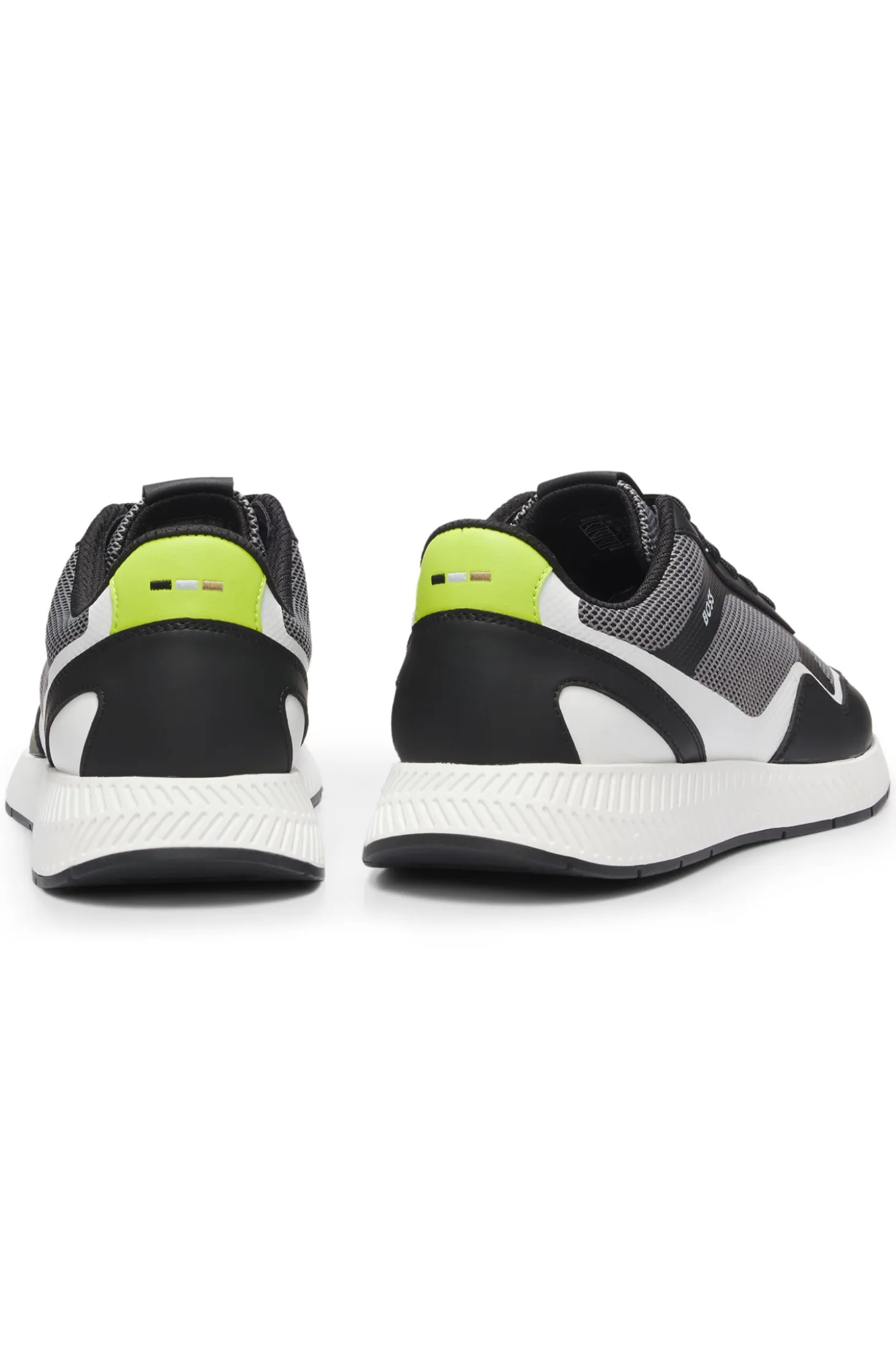 Mesh trainers with ribbed sole