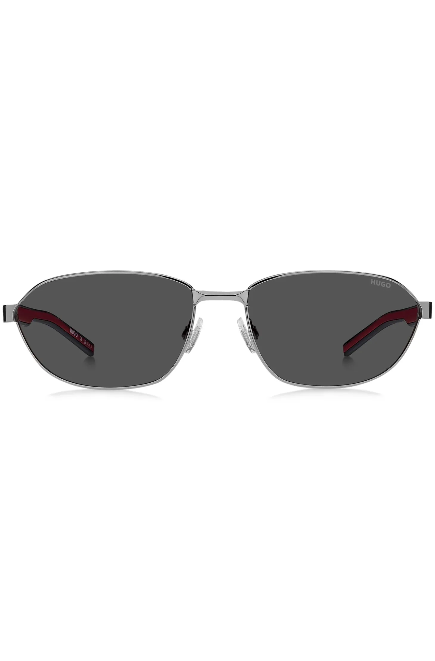 Metal sunglasses with cut-out logo