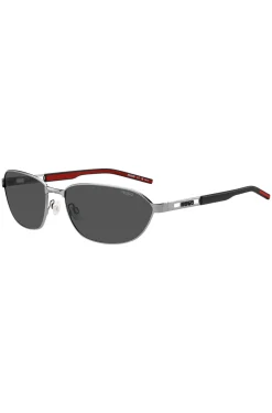 Metal sunglasses with cut-out logo