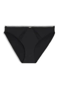 Microfibre briefs with lace inserts