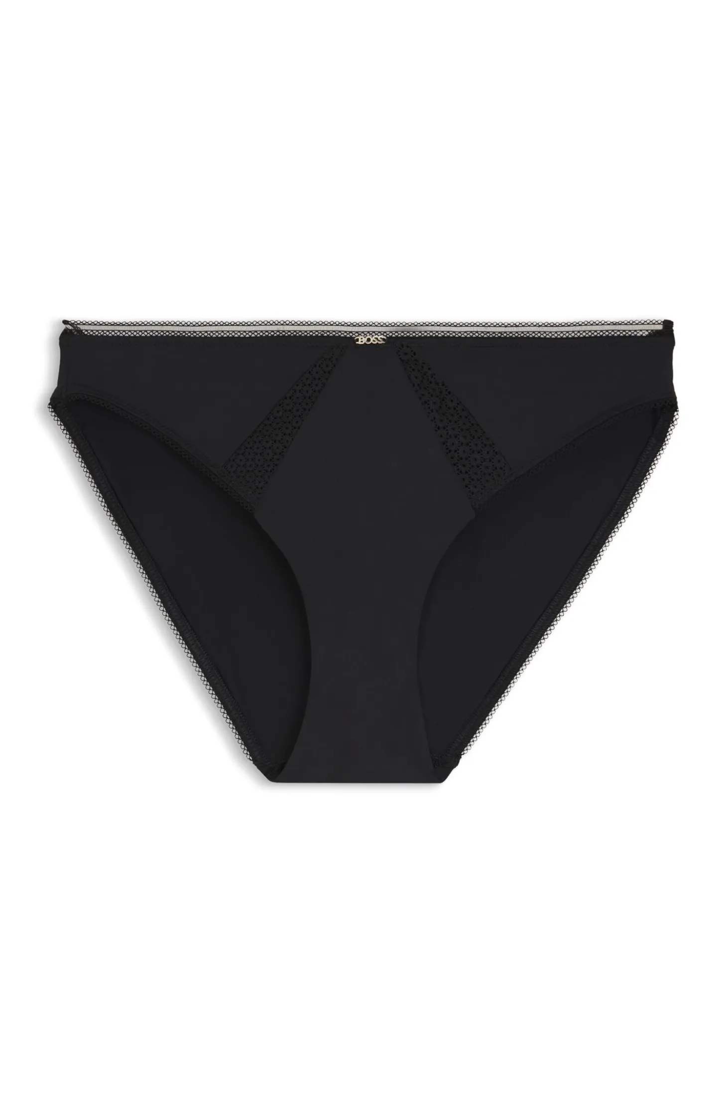 Microfibre briefs with lace inserts