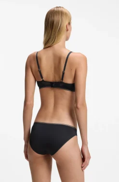 Microfibre briefs with lace inserts