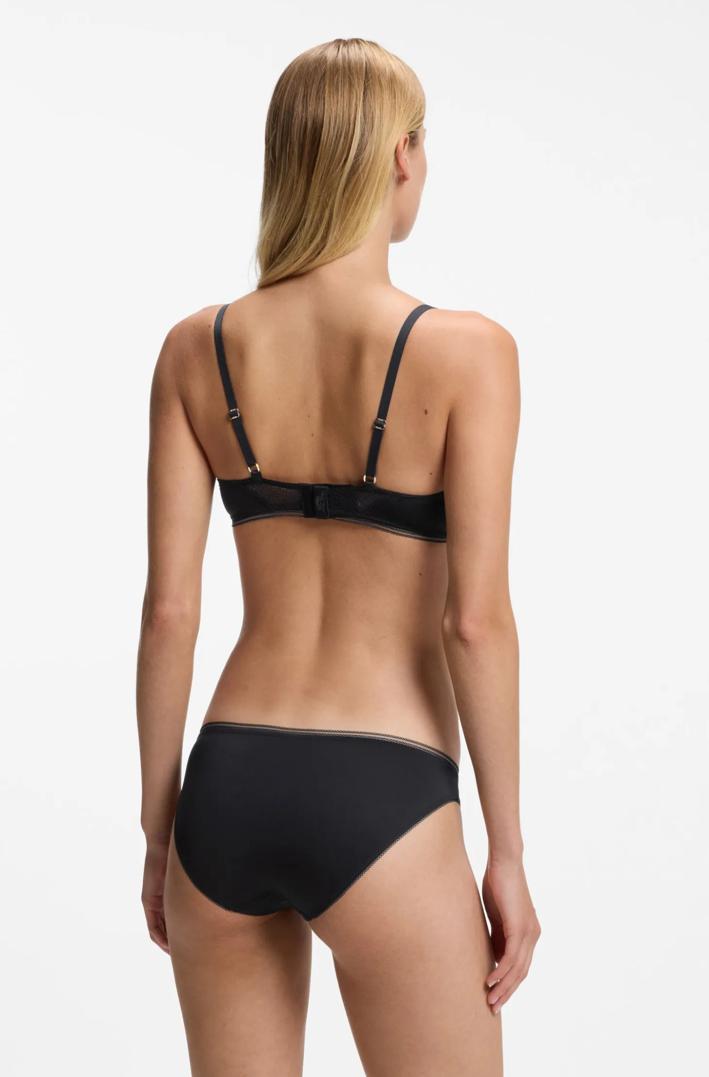 Microfibre briefs with lace inserts