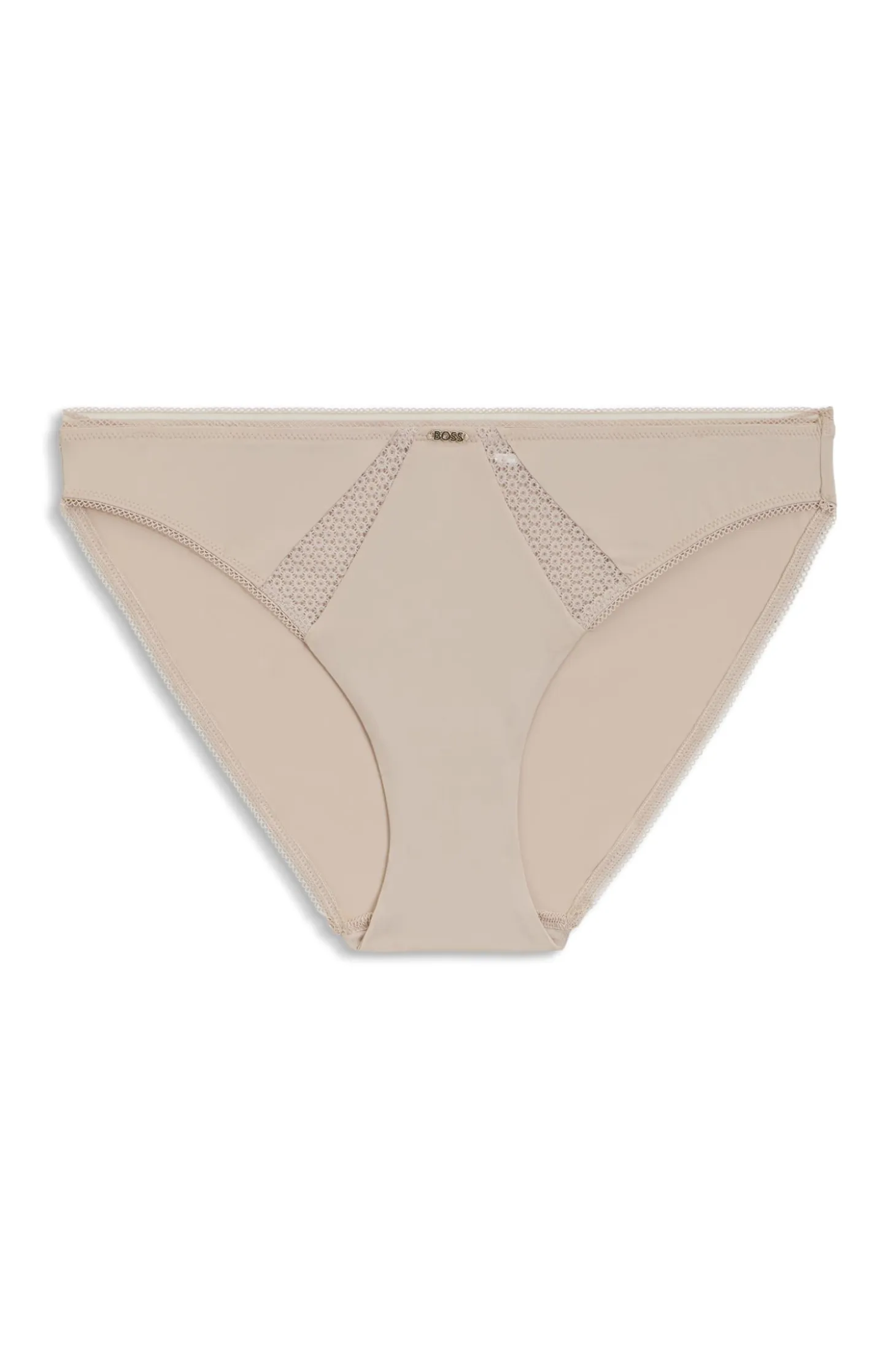 Microfibre briefs with lace inserts