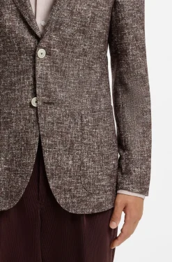 Micro-patterned slim-fit blazer in Italian fabric