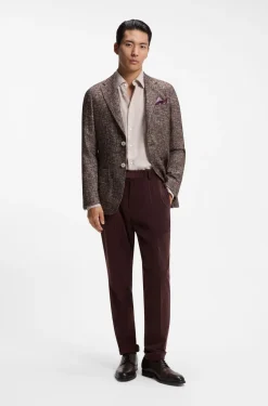 Micro-patterned slim-fit blazer in Italian fabric