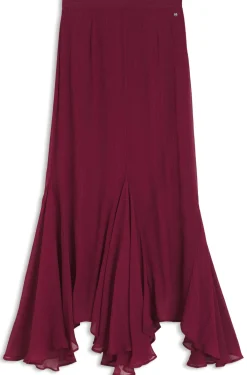 Midi skirt with asymmetric hemline