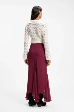 Midi skirt with asymmetric hemline