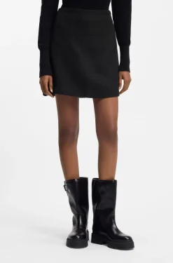 Mini skirt in bouclé fabric