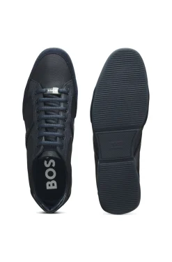 Mixed-material trainers with suede and faux leather