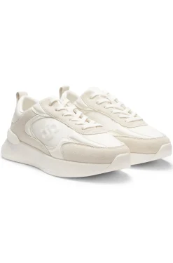 Mixed-material trainers with Double B monogram