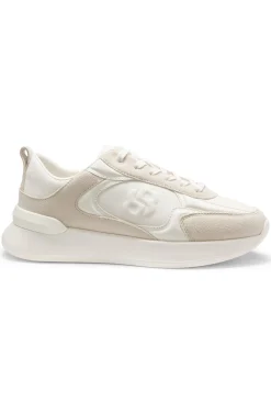 Mixed-material trainers with Double B monogram