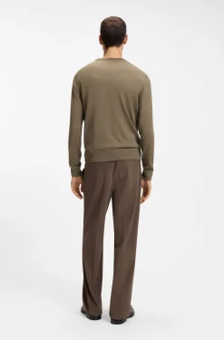 Mixed-structure sweater in a virgin-wool blend