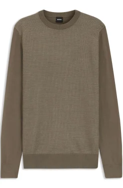 Mixed-structure sweater in a virgin-wool blend
