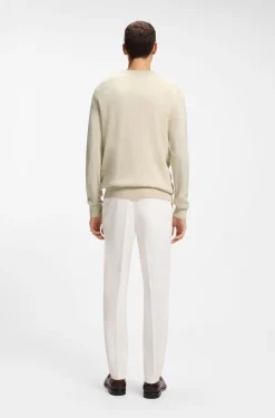 Mixed-structure sweater in a virgin-wool blend