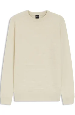Mixed-structure sweater in a virgin-wool blend