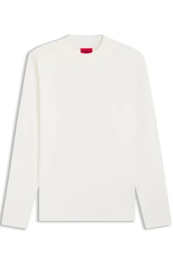 Mock-neck slim-fit T-shirt in mercerised cotton