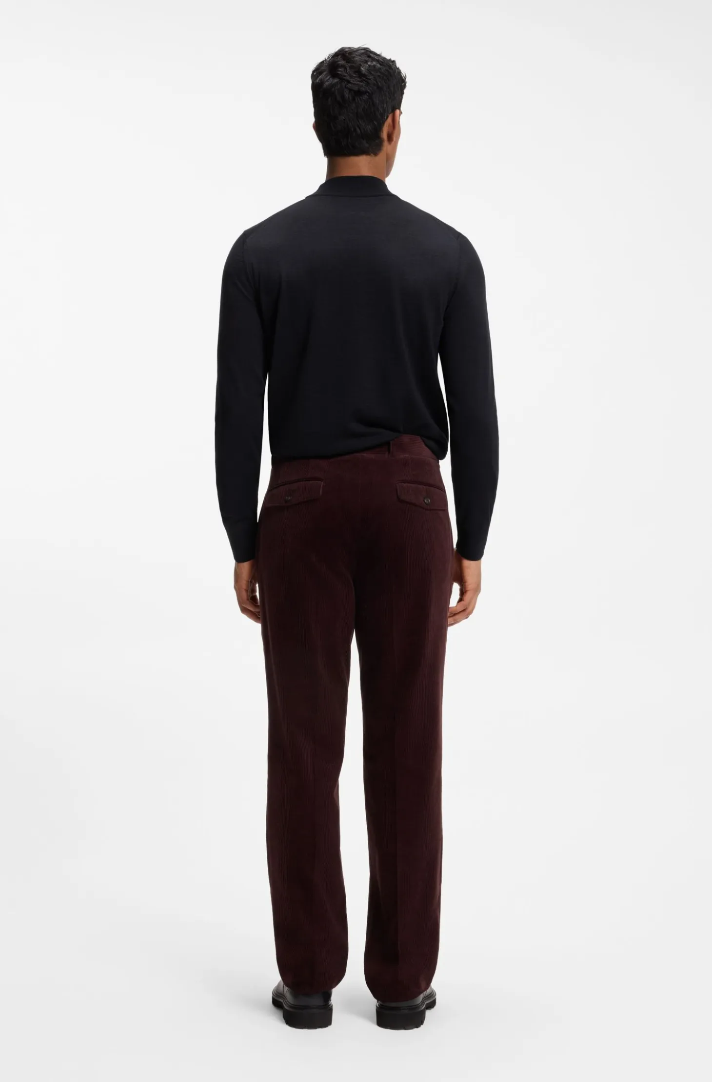Mock-neck sweater in extra-fine merino wool