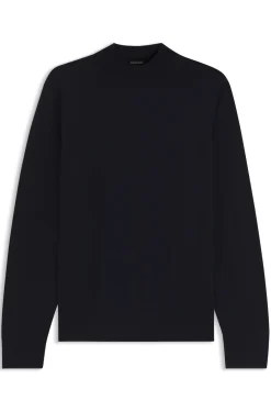 Mock-neck sweater in extra-fine merino wool