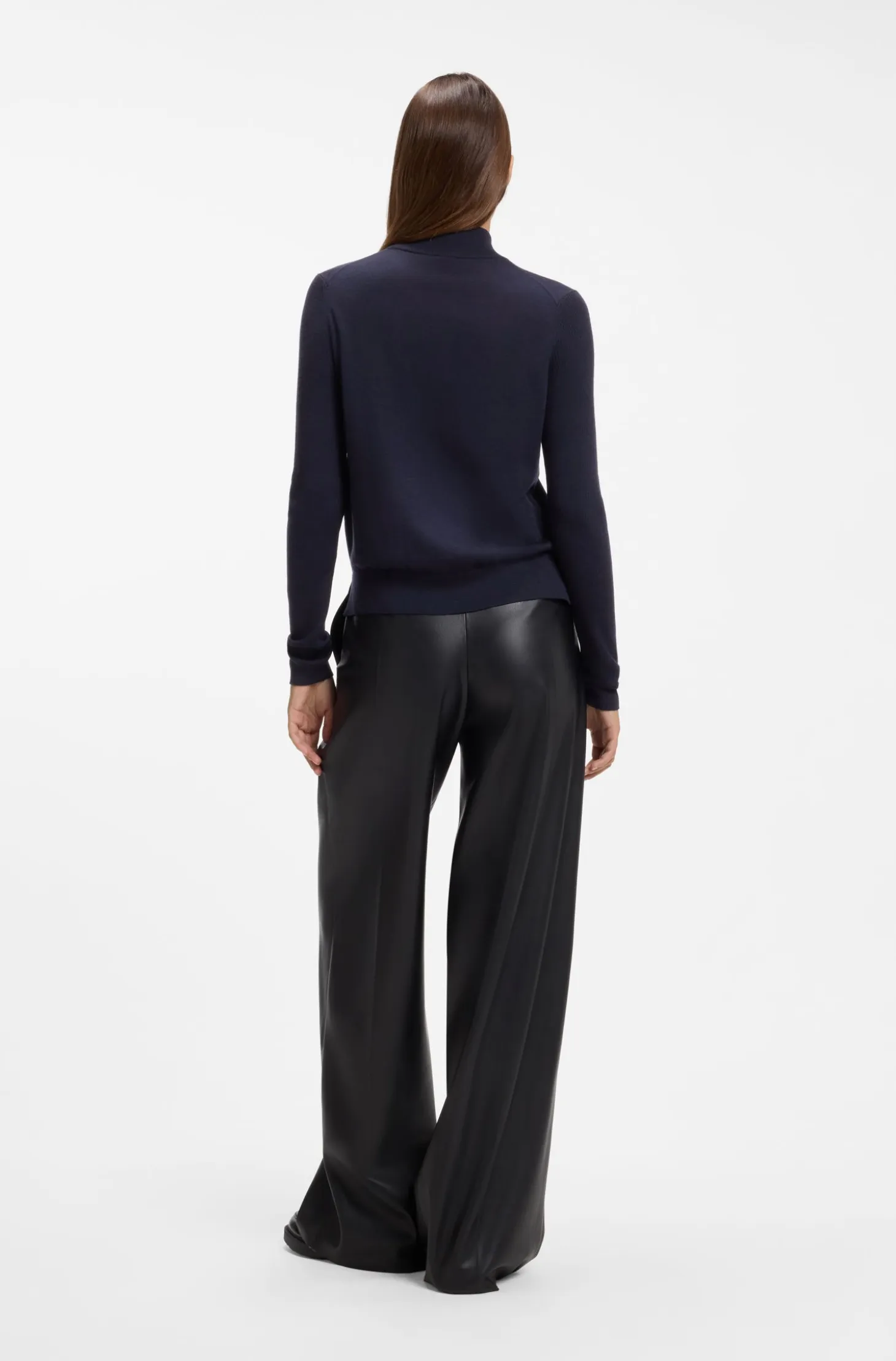 Mock-neck sweater in extra-fine virgin wool