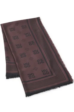 Modal scarf with stacked-logo jacquard
