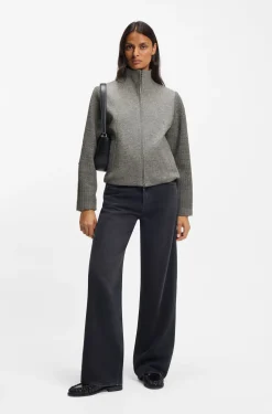 Modern-fit blazer in boiled virgin wool