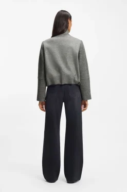 Modern-fit blazer in boiled virgin wool