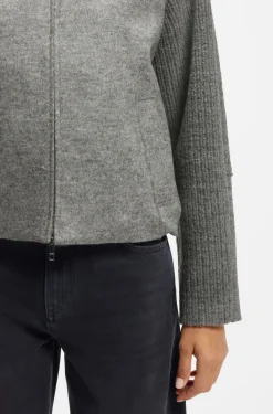 Modern-fit blazer in boiled virgin wool