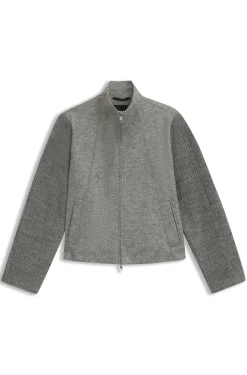 Modern-fit blazer in boiled virgin wool
