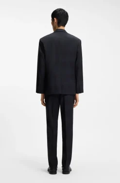 Modern-fit blazer in checked virgin wool